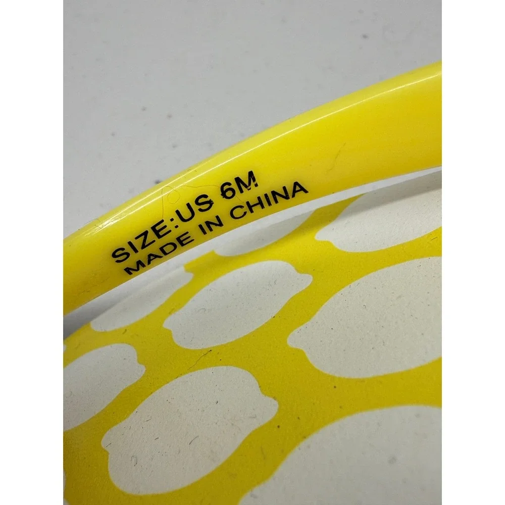 Kate Spade New York Yellow Lemon Print Bow Flip Flops Sandals 6 M